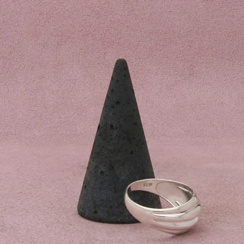 sterling silver vintage scalloped band ring size 8.5